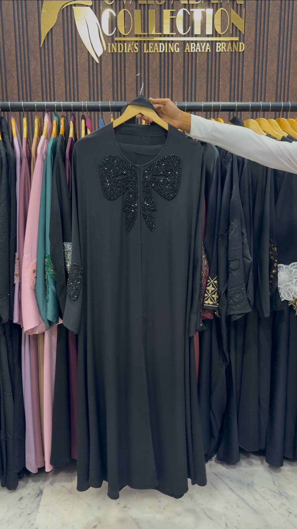 RUKHSAR FRONT OPEN ABAYA | BLK2BLK