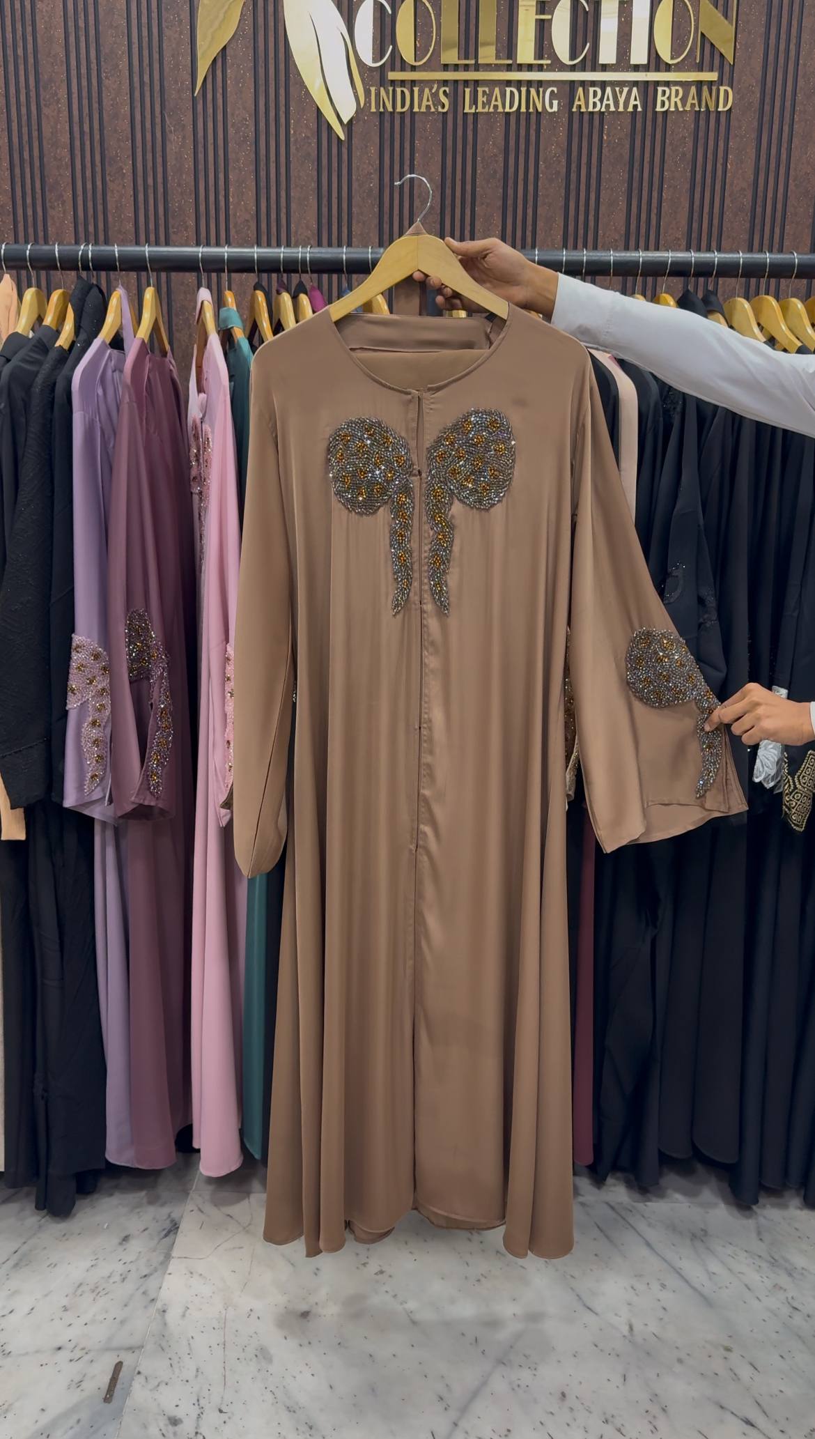 RUKHSAR FRONT OPEN ABAYA | GOLDEN