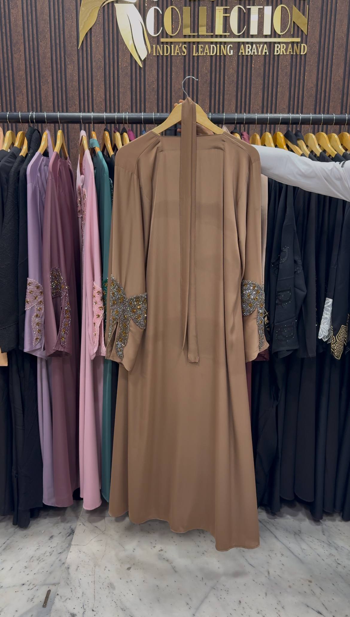 RUKHSAR FRONT OPEN ABAYA | GOLDEN