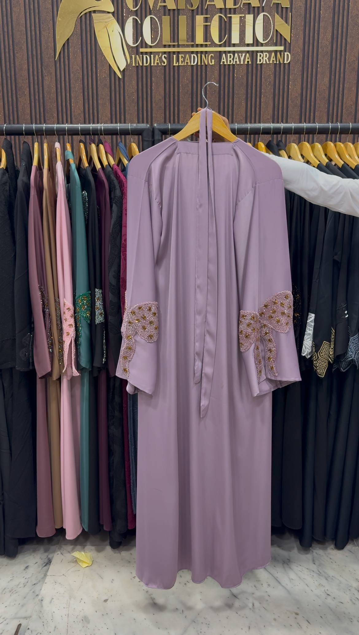 RUKHSAR FRONT OPEN ABAYA | LAVENDER