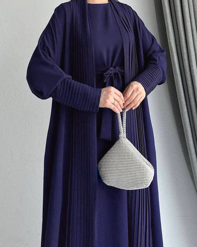 AMEERAH DOUBLE SHRUG ABAYA | BLUE