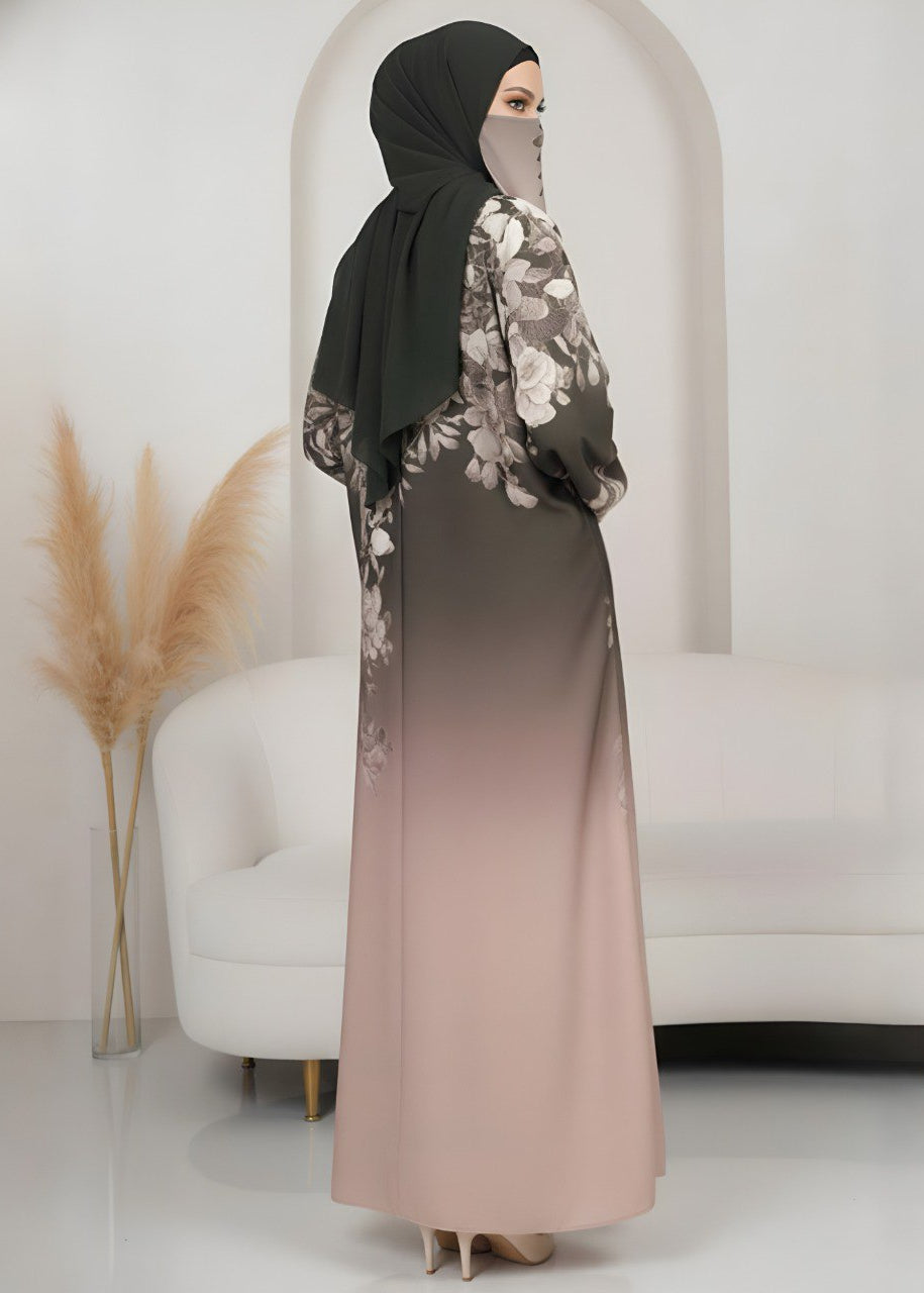 ALIZA PRINTED ABAYA | OLIVE