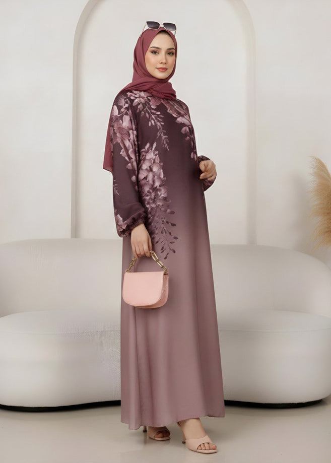 ALIZA PRINTED ABAYA | LAVENDER