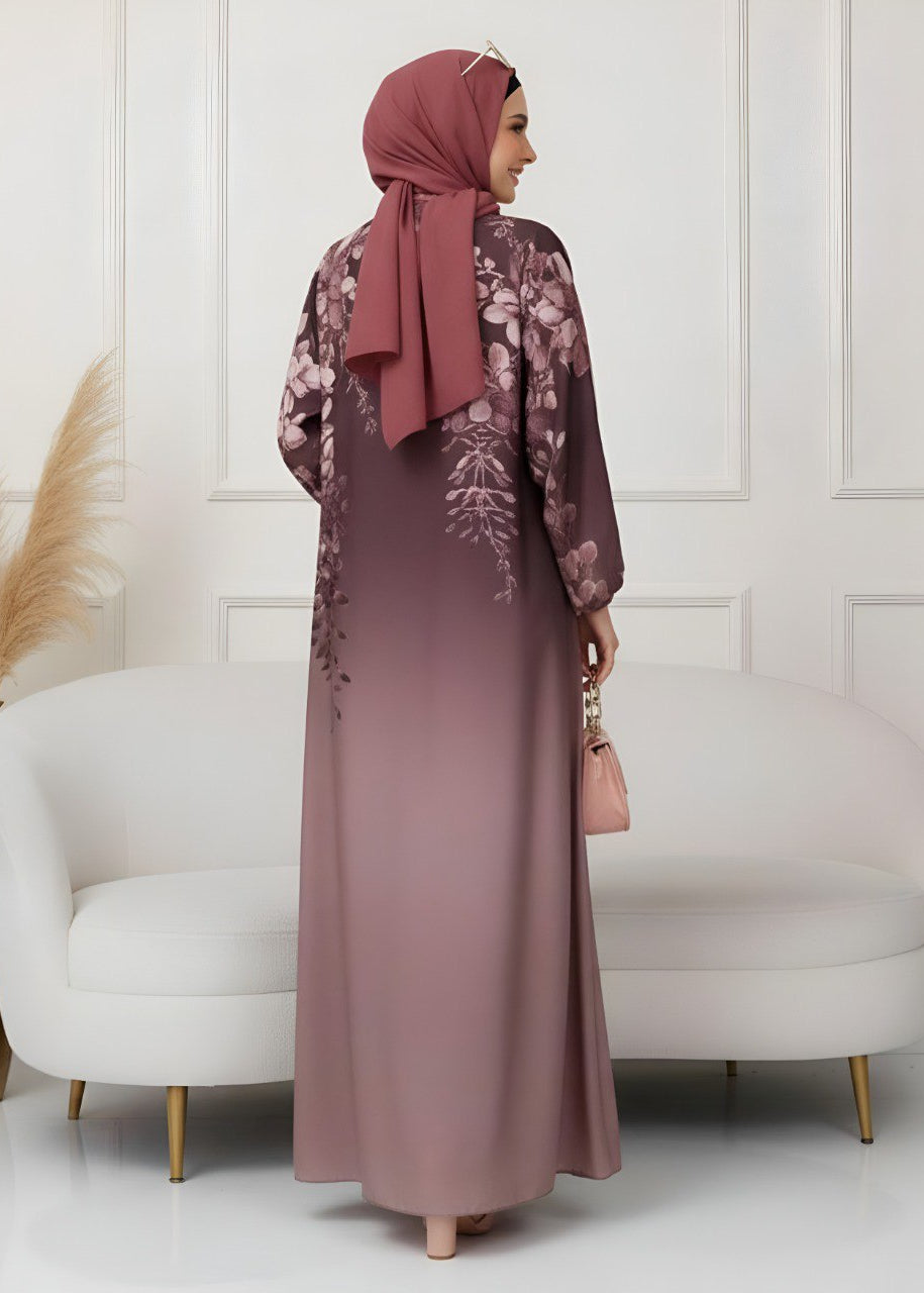 ALIZA PRINTED ABAYA | LAVENDER