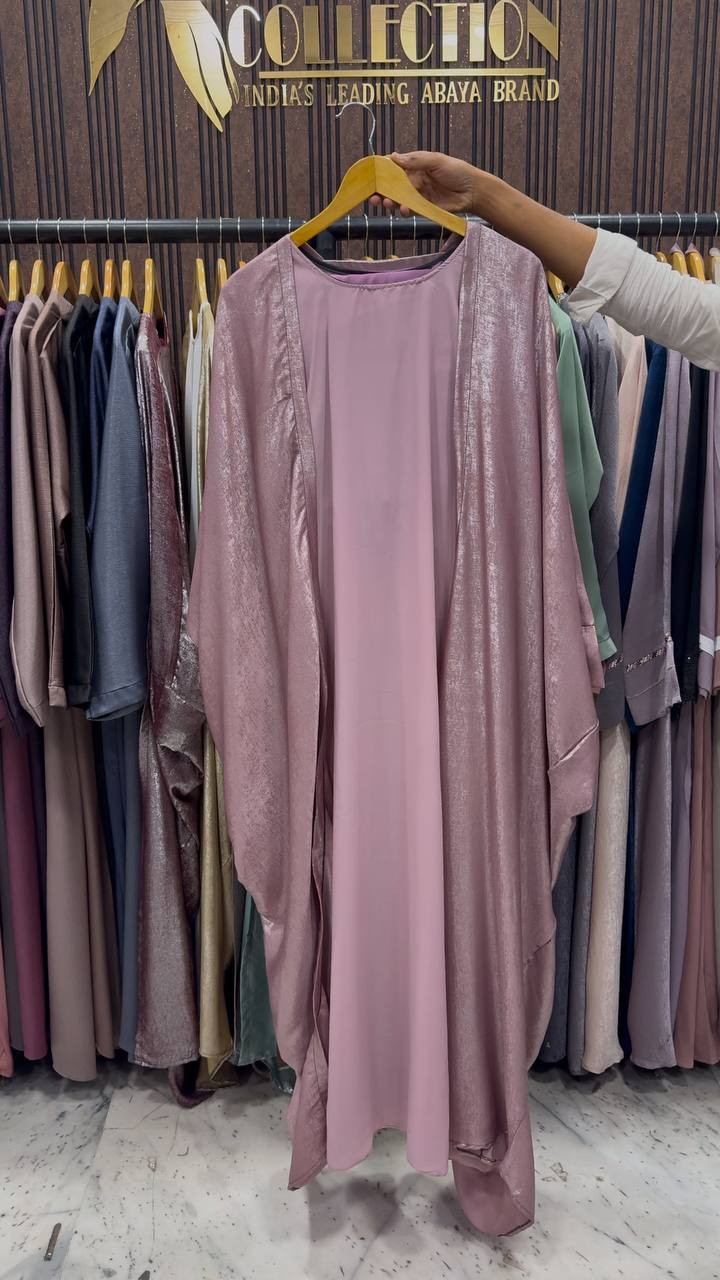 AL-HURIYA DOUBLE SHRUG ABAYA | BABY PINK