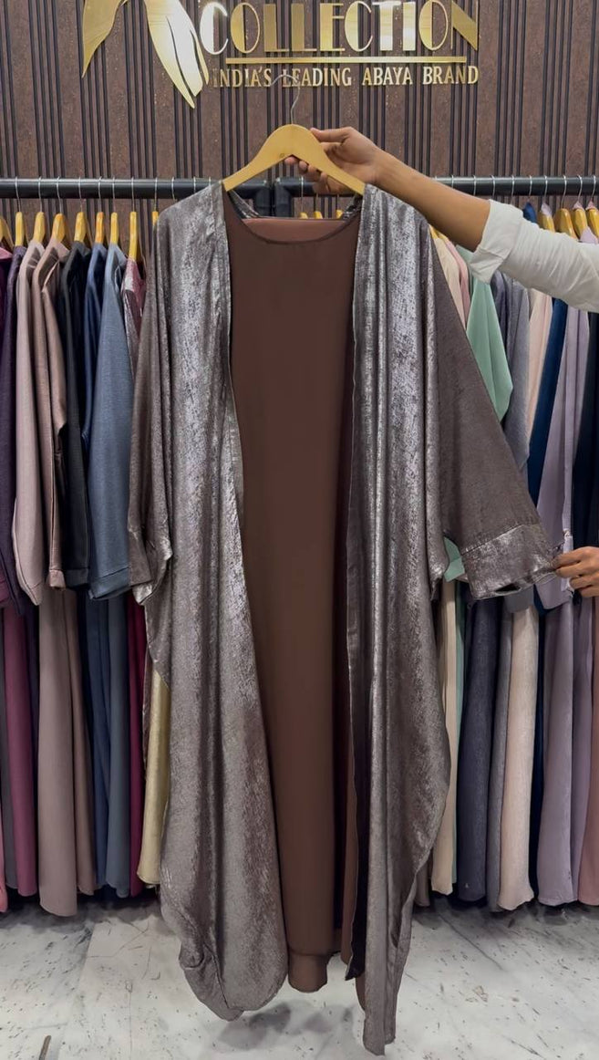 AL-HURIYA DOUBLE SHRUG ABAYA | COFFEE