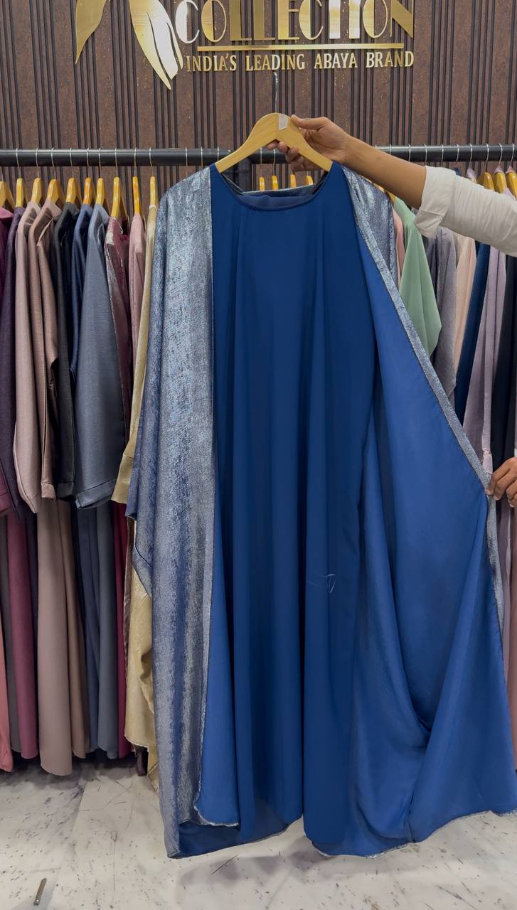 AL-HURIYA DOUBLE SHRUG ABAYA | NAVY BLUE