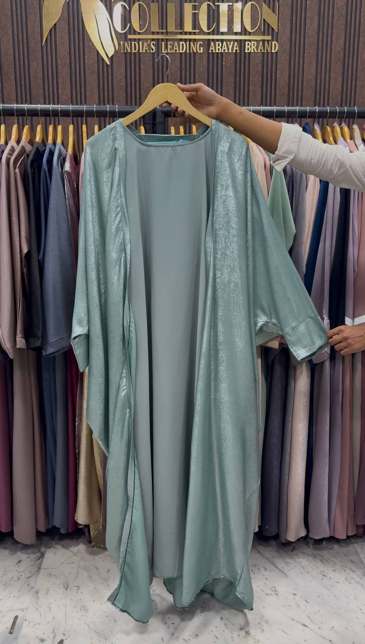 AL-HURIYA DOUBLE SHRUG ABAYA | SEA GREEN