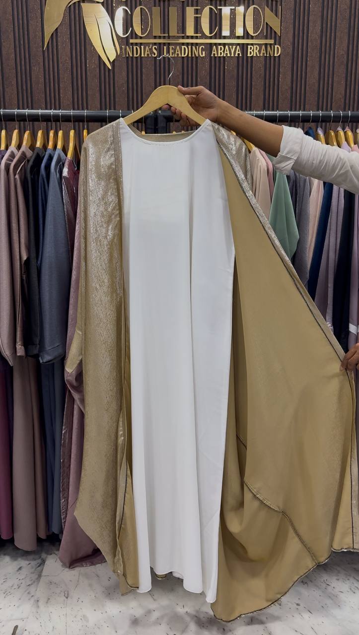 AL-HURIYA DOUBLE SHRUG ABAYA | GOLD