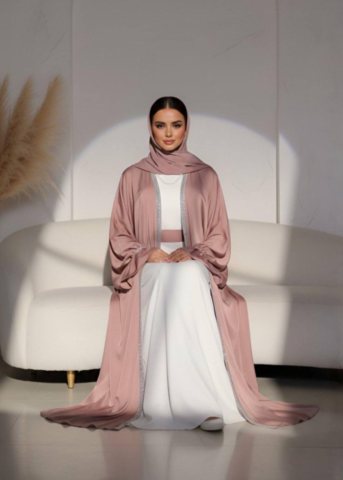 SAHARA DOUBLE SHRUG ABAYA | GHESTNUT LITE