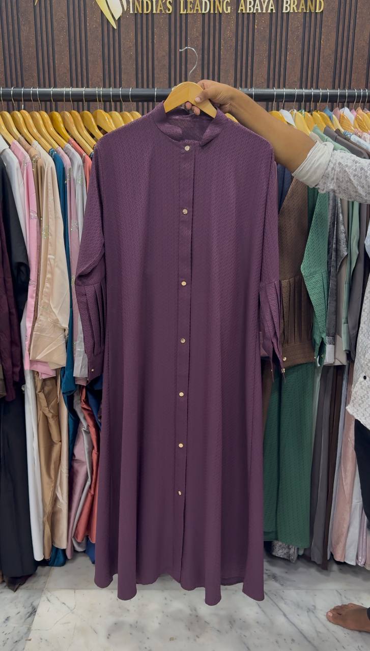 SAHIBA FRONT OPEN ABAYA | WINE