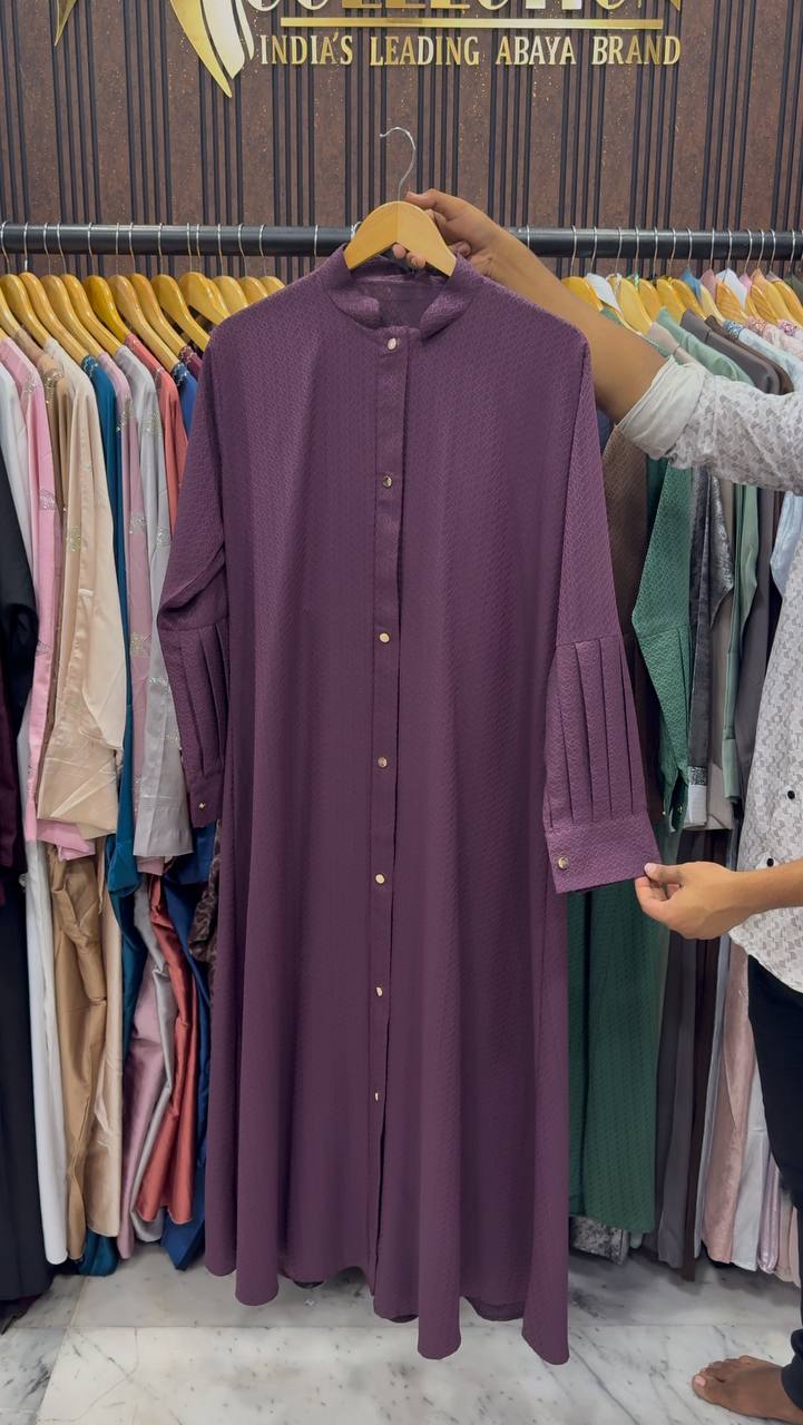 SAHIBA FRONT OPEN ABAYA | WINE