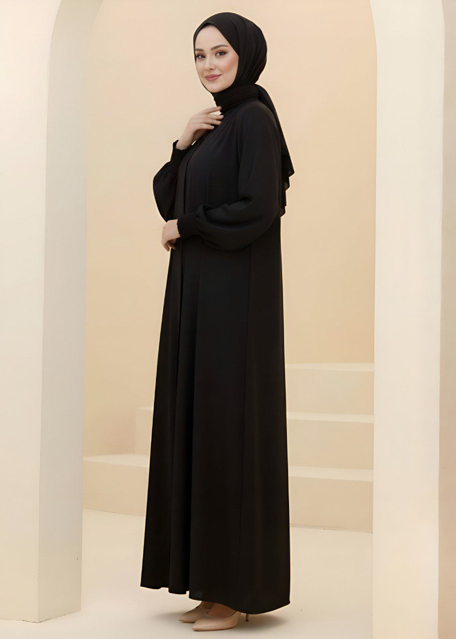 SARA ZIPPER ABAYA | BLACK