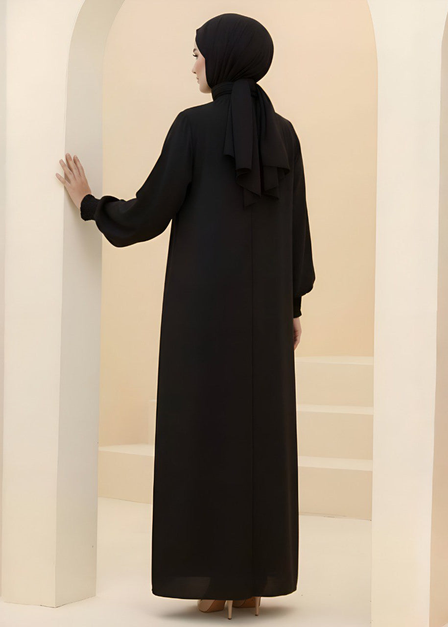 SARA ZIPPER ABAYA | BLACK