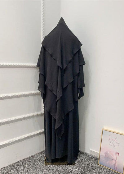 3 LAYERED KHIMAR | BLACK