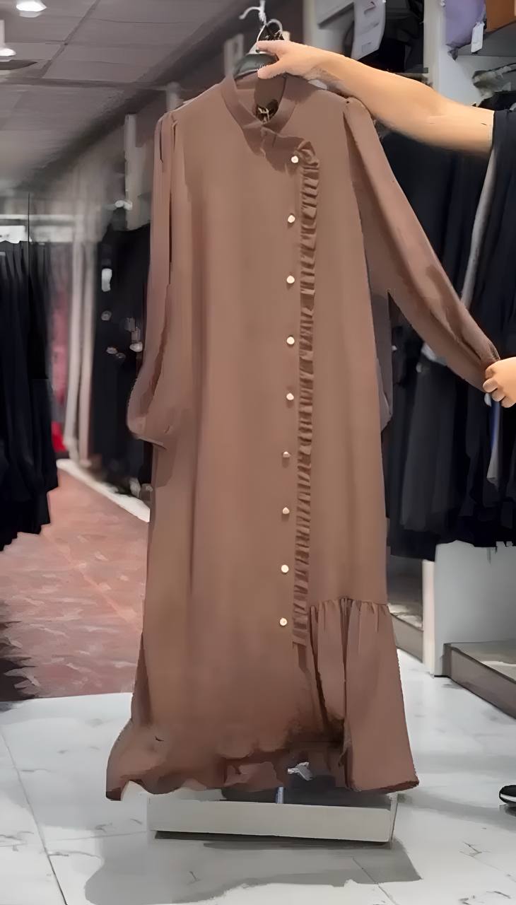 MAYSHAH FRONT OPEN ABAYA | COPPER