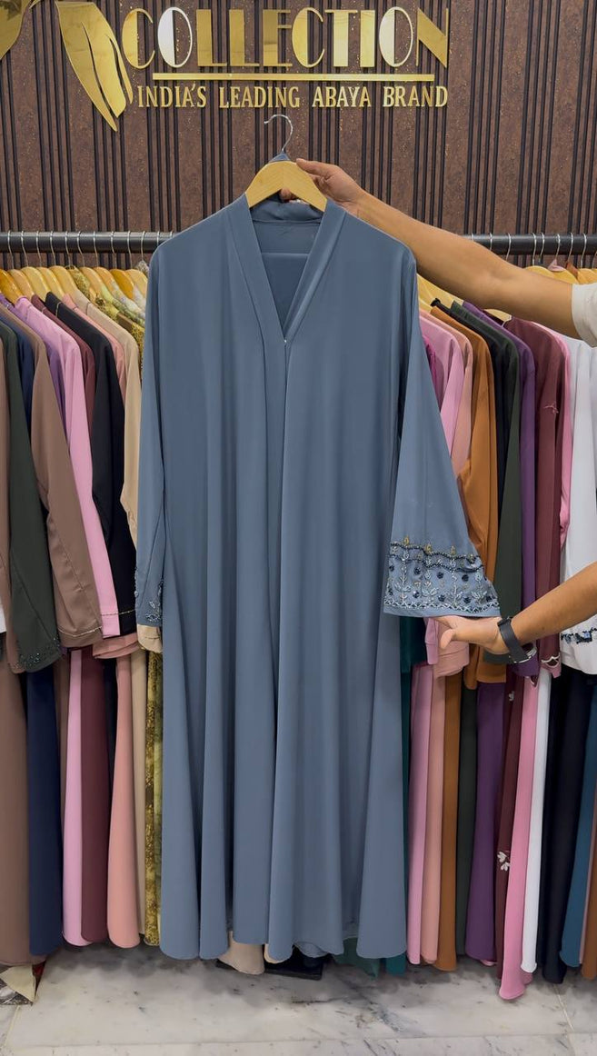 RUBA HANDWORK ABAYA | GRAY