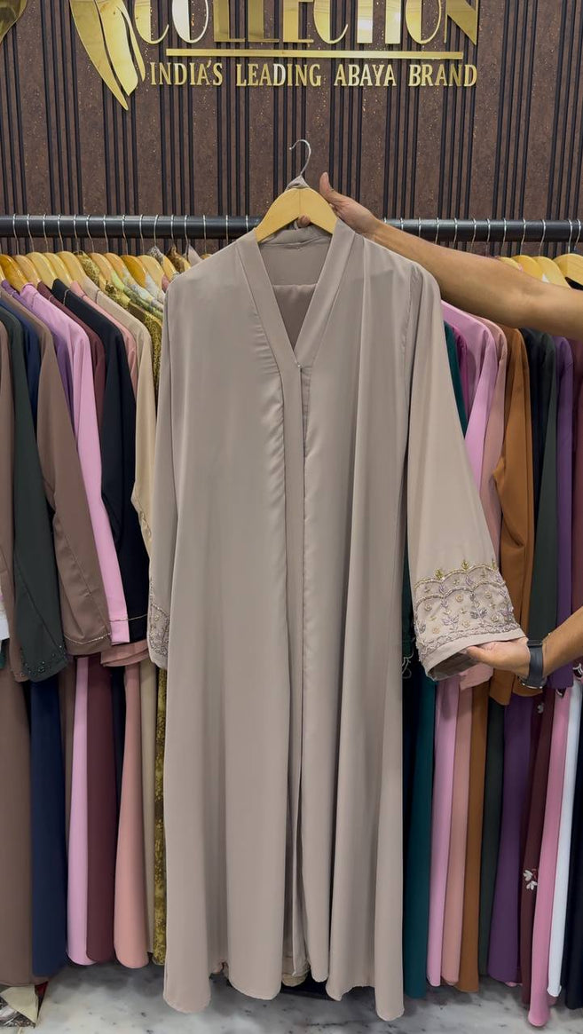 RUBA HANDWORK ABAYA | NUDE