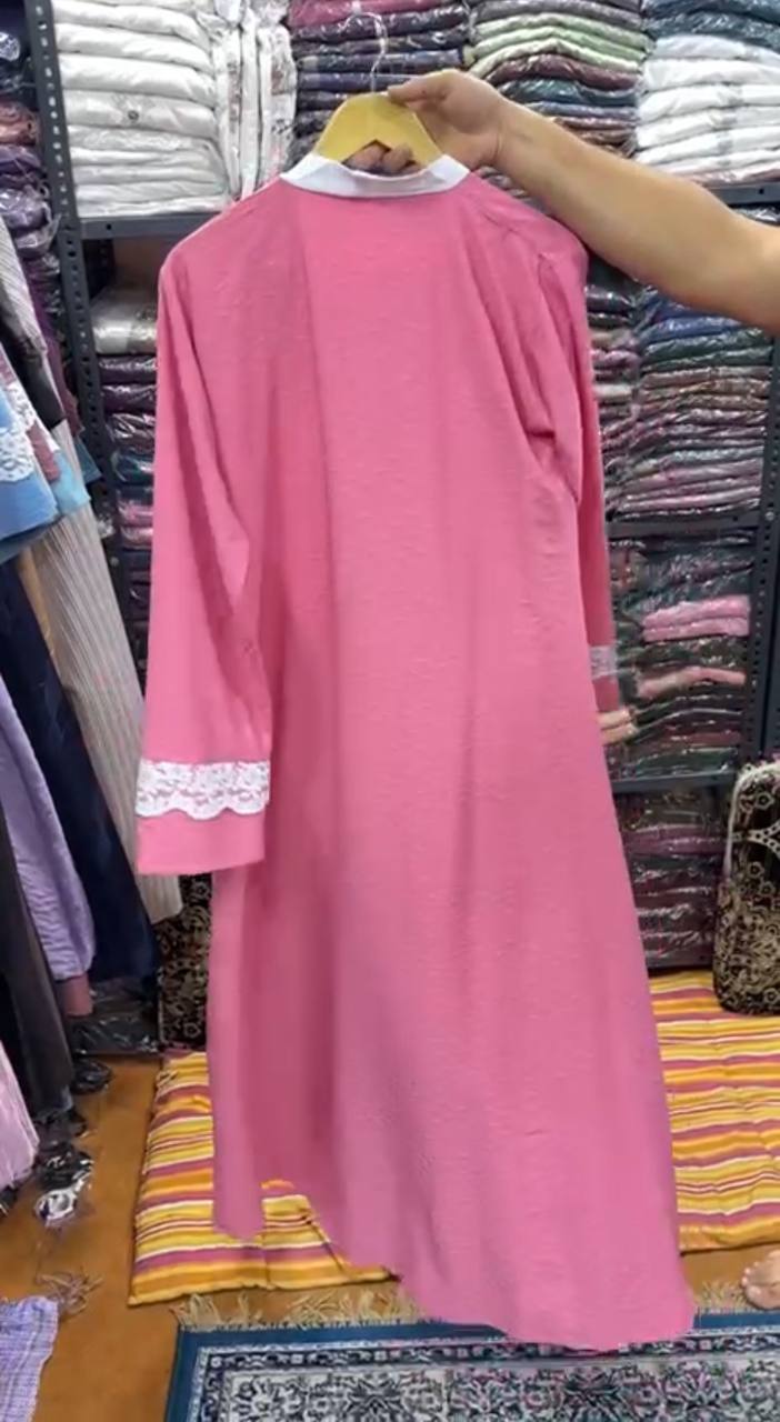 Imama Premium Embos Cut Net Sleeves Abaya LITE PINK ( New Launch )