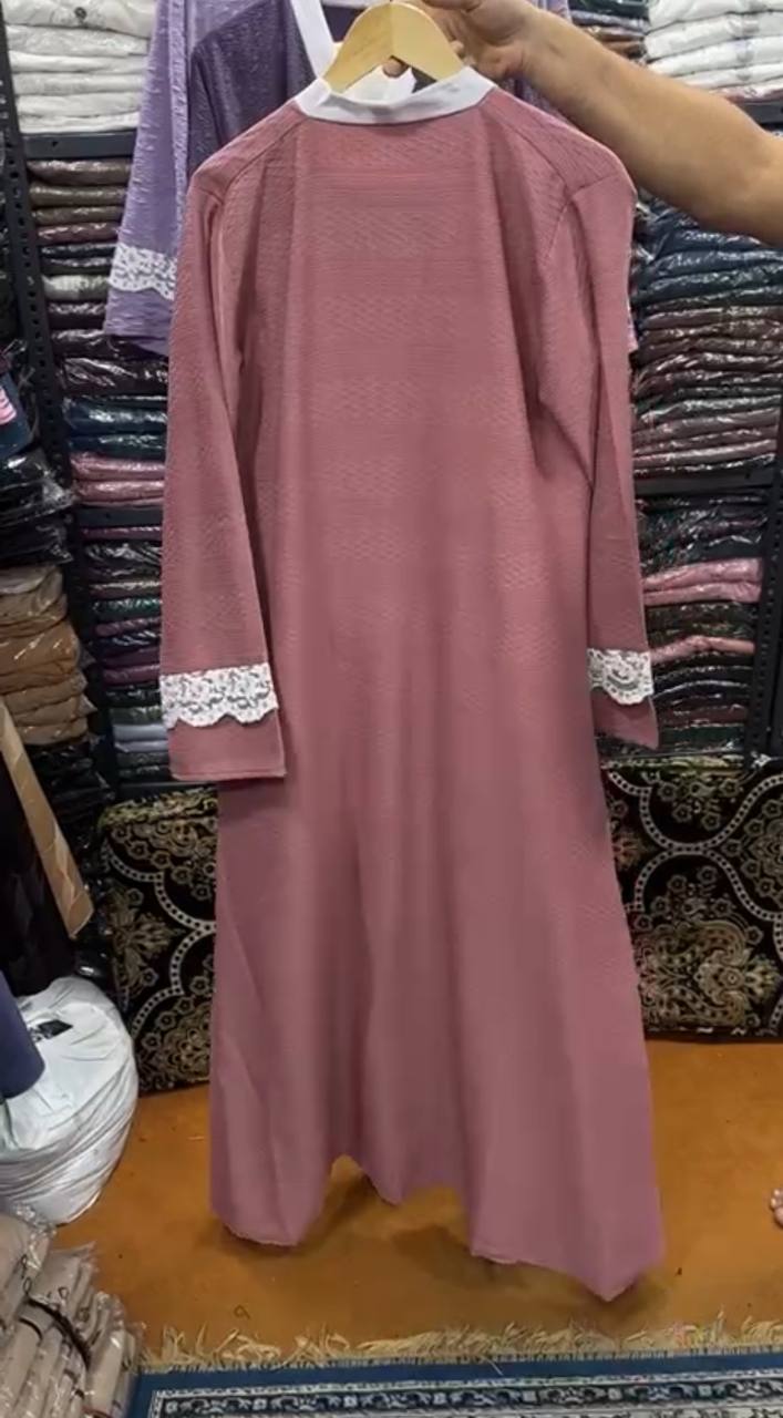 Imama Premium Embos Cut Net Sleeves Abaya FLAMINGO ( New Launch )