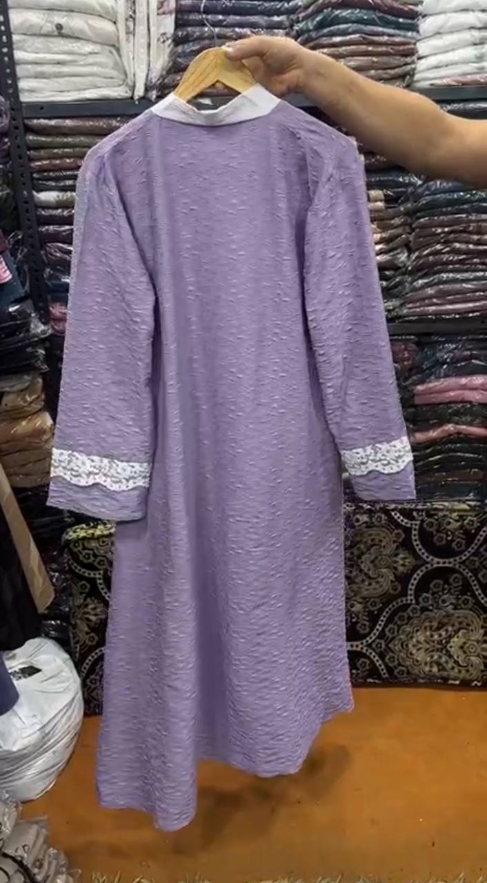 Imama Premium Embos Cut Net Sleeves Abaya LIL LAVENDER ( New Launch )