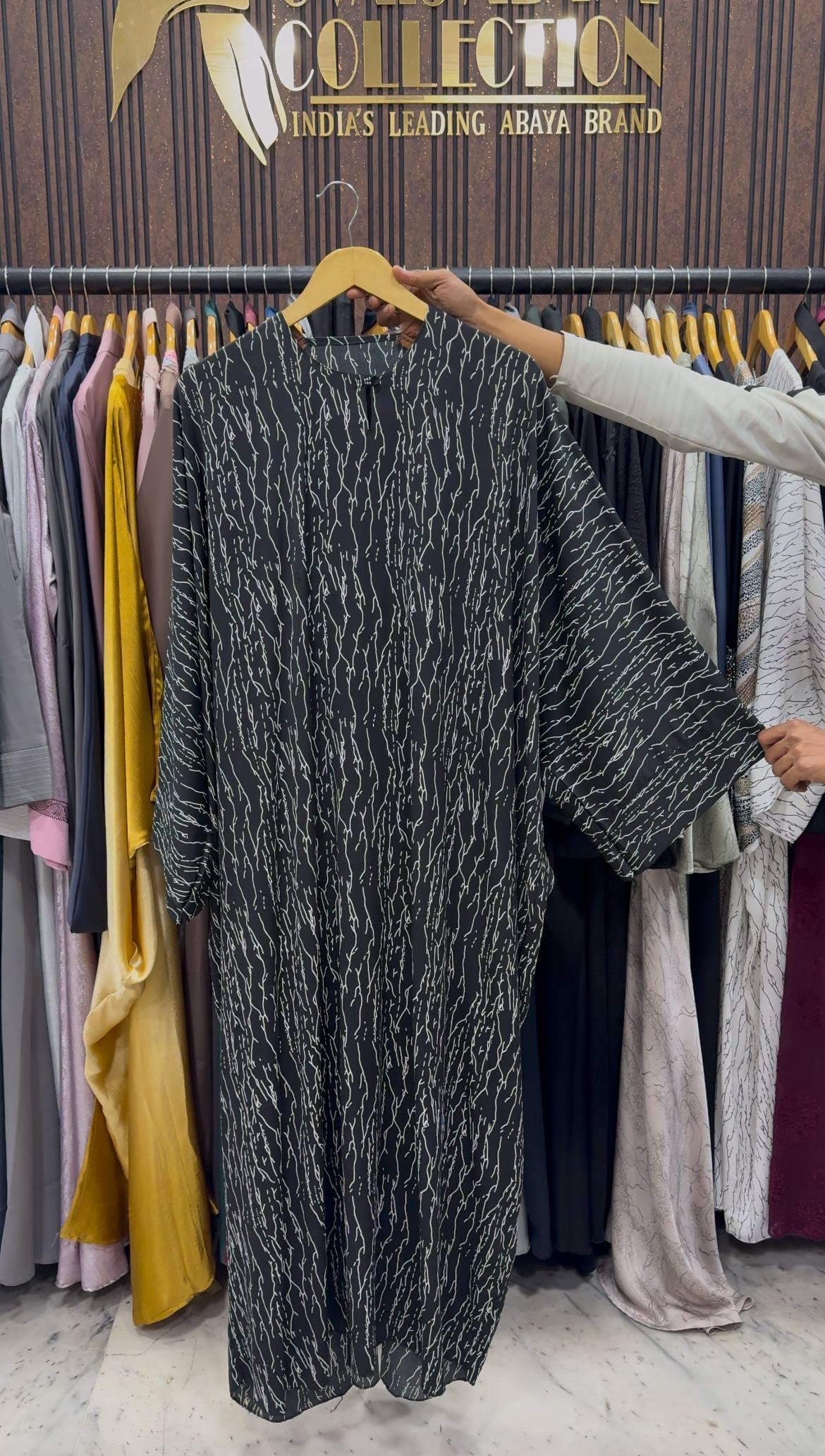 NAMRAH KAFTAN ABAYA | BLACK