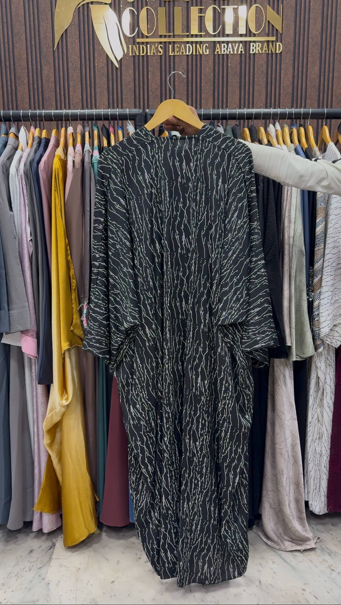 NAMRAH KAFTAN ABAYA | BLACK