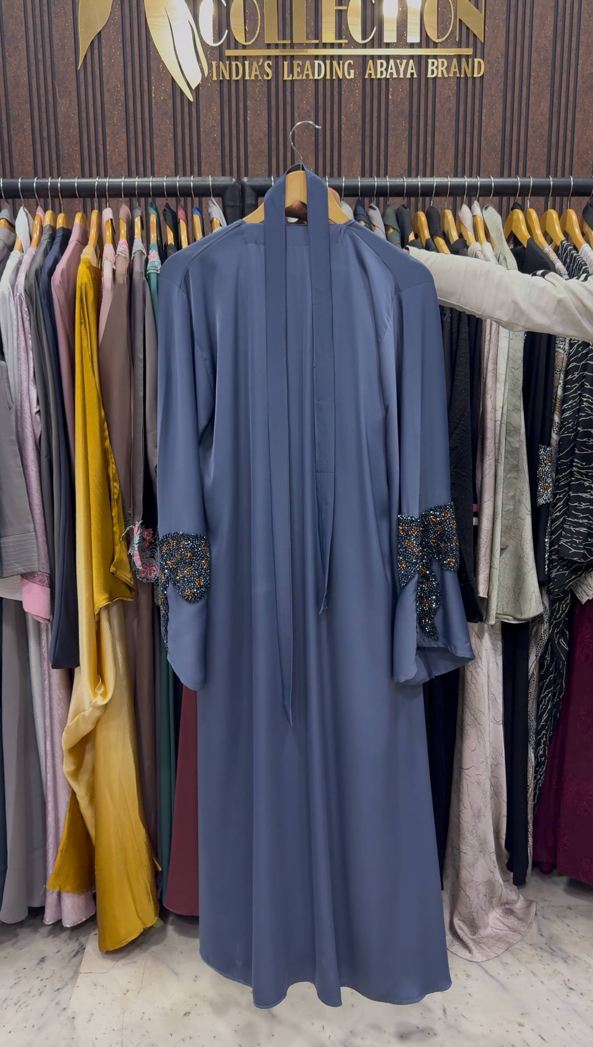 RUKHSAR FRONT OPEN ABAYA | GRAY