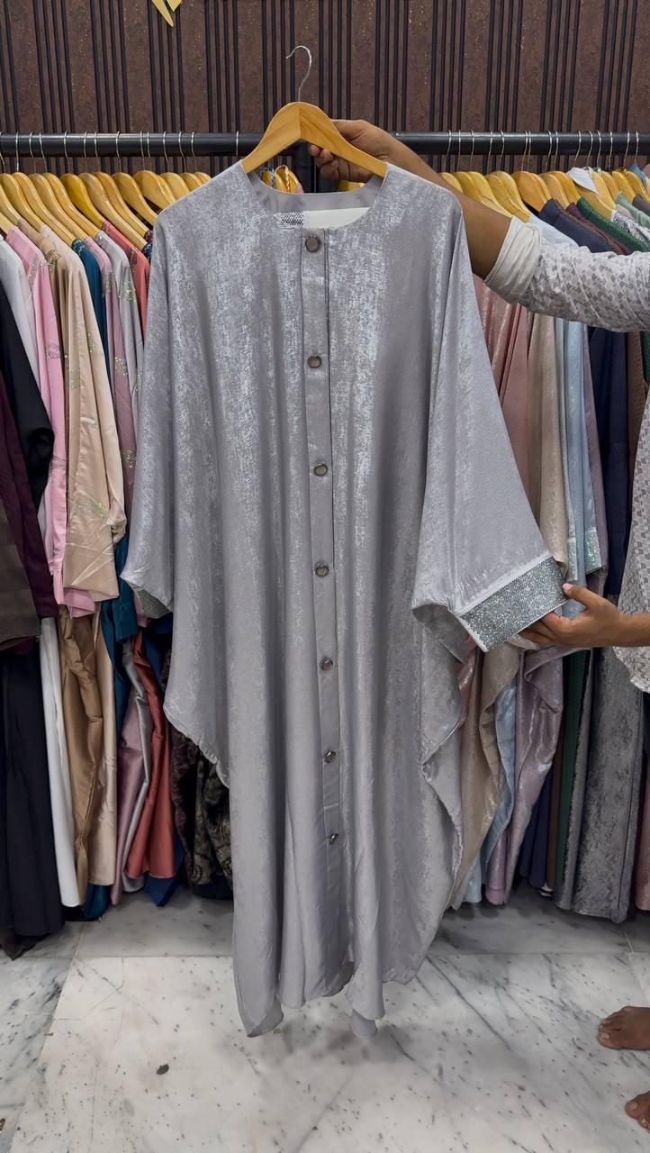 ZARA FRONT OPEN ABAYA | GRAY
