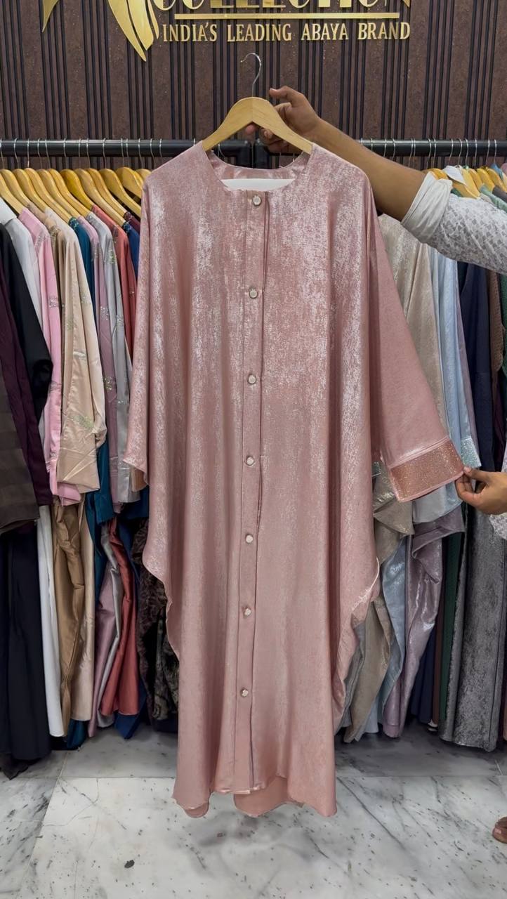 ZARA FRONT OPEN ABAYA PEACH