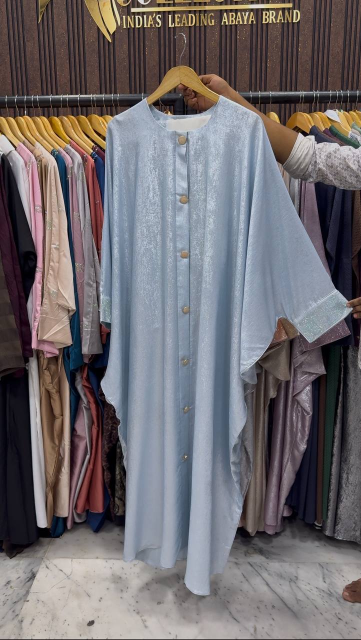 ZARA FRONT OPEN ABAYA | SKY BLUE