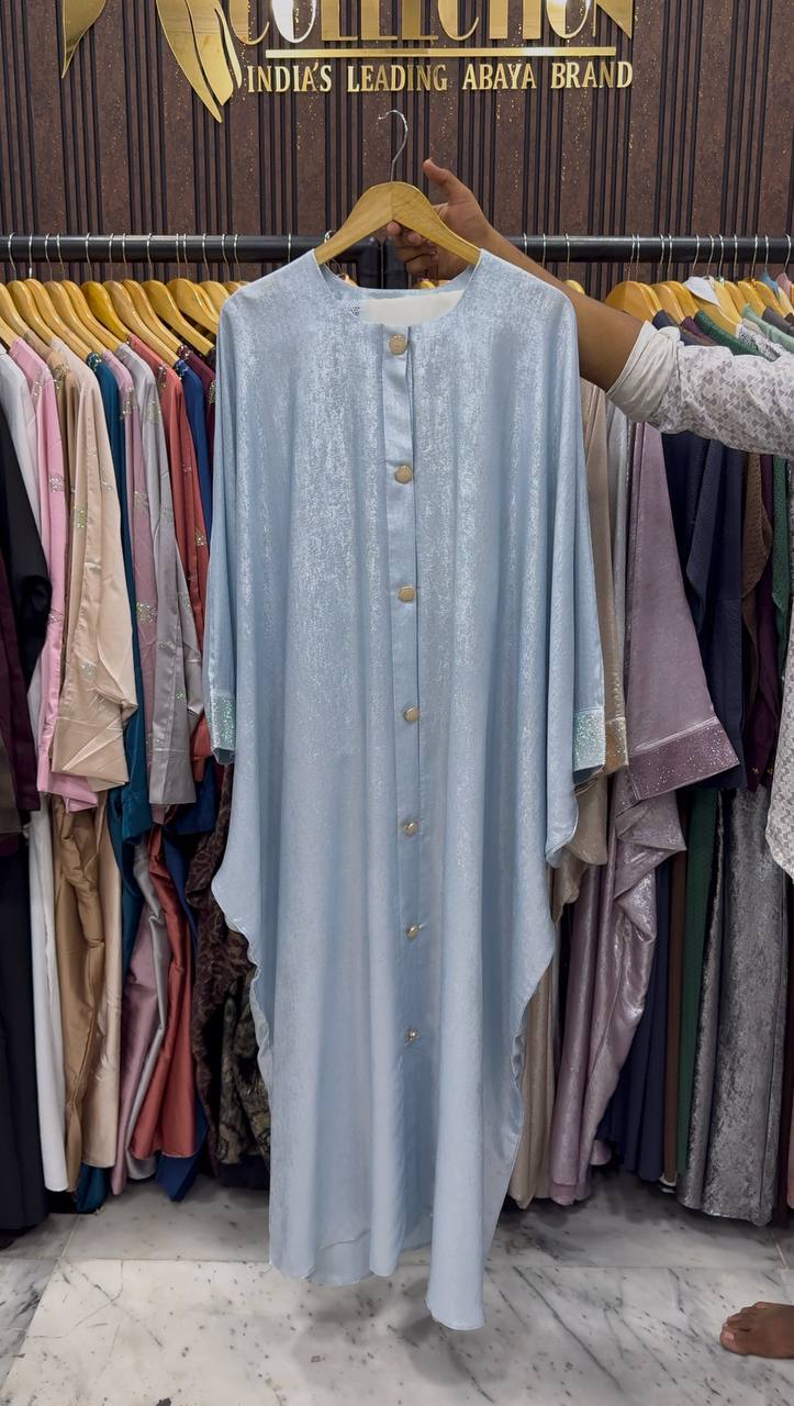 ZARA FRONT OPEN ABAYA | SKY BLUE