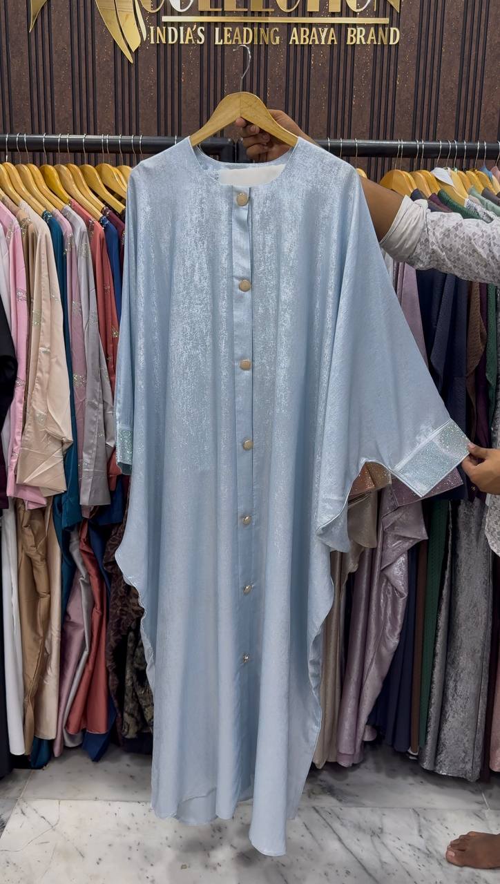 ZARA FRONT OPEN ABAYA | SKY BLUE