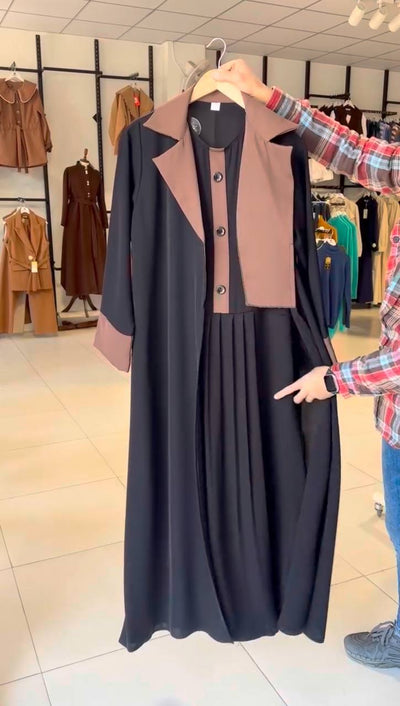 UZMA DOUBLE SHRUG COAT STYLE ABAYA