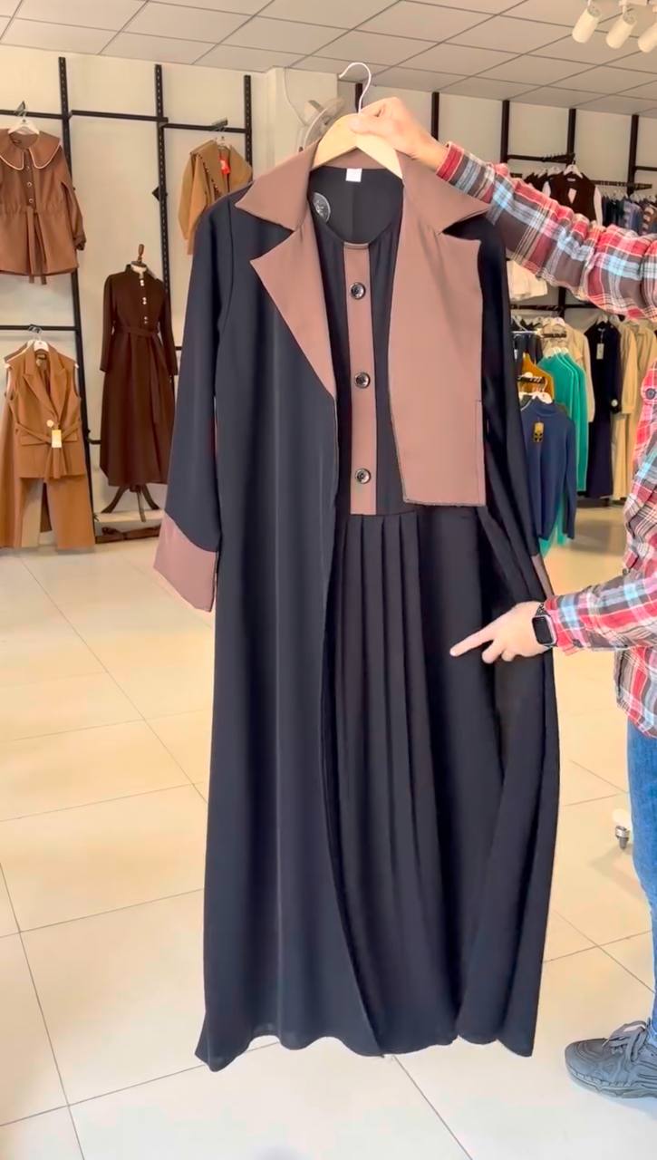 UZMA DOUBLE SHRUG COAT STYLE ABAYA