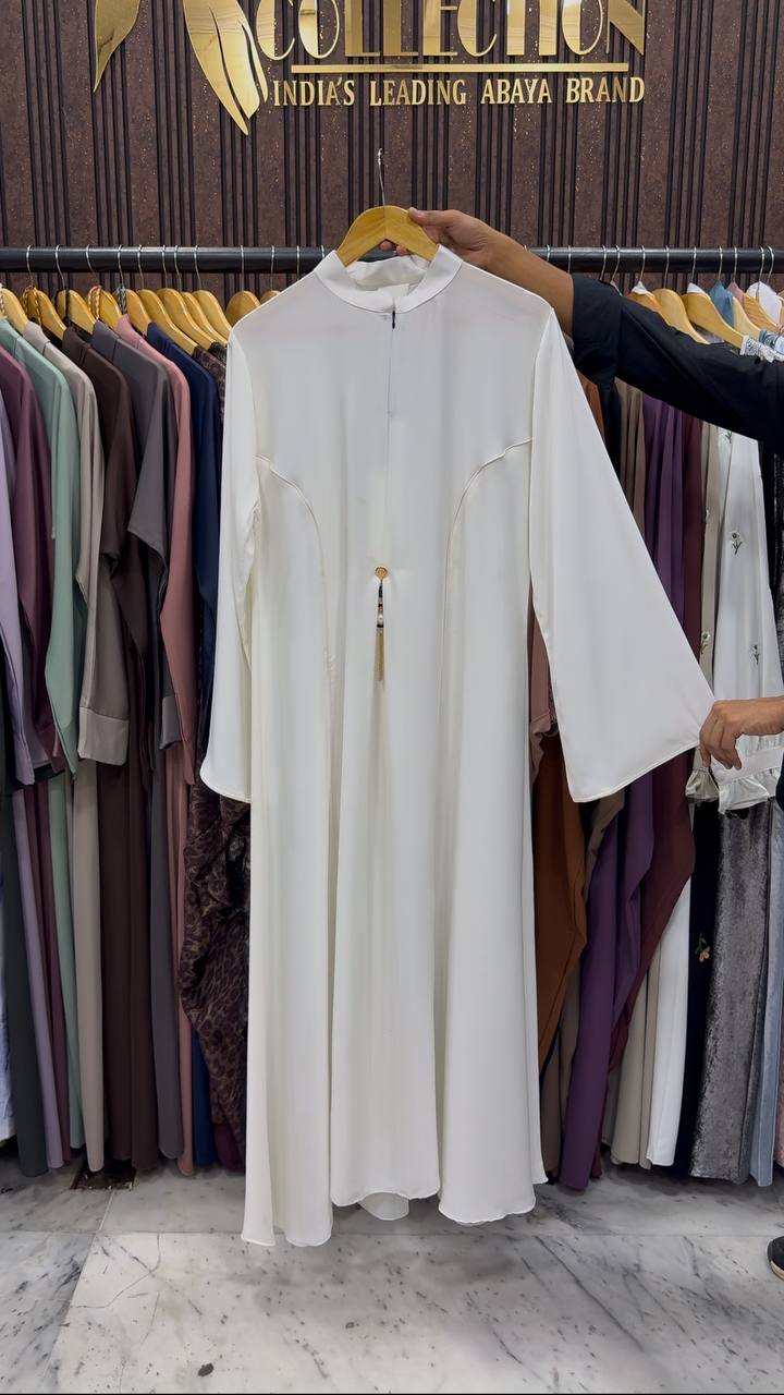 MAYA ELEGANT CLOSED ABAYA | WHITE
