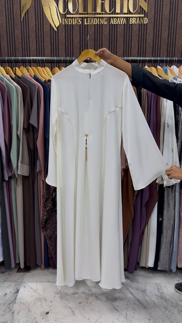 MAYA ELEGANT CLOSED ABAYA | WHITE