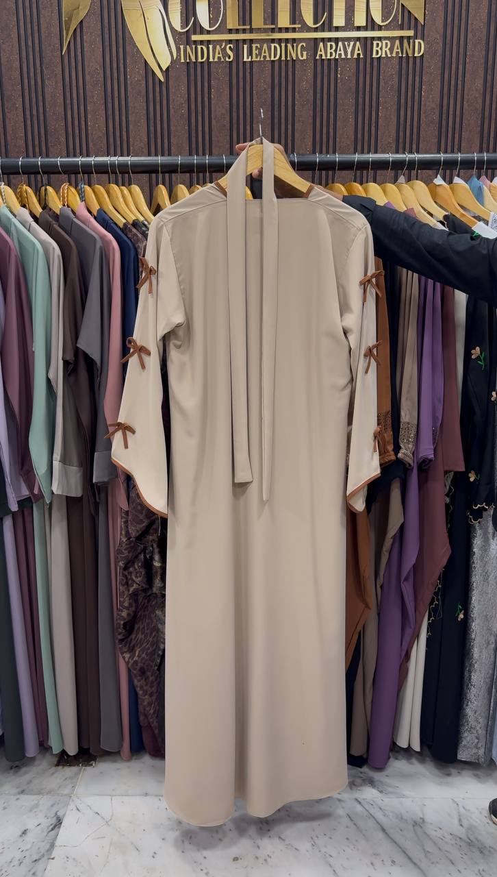 ZOE DOUBLE SHRUG BOW ABAYA | COPPERxNUDE