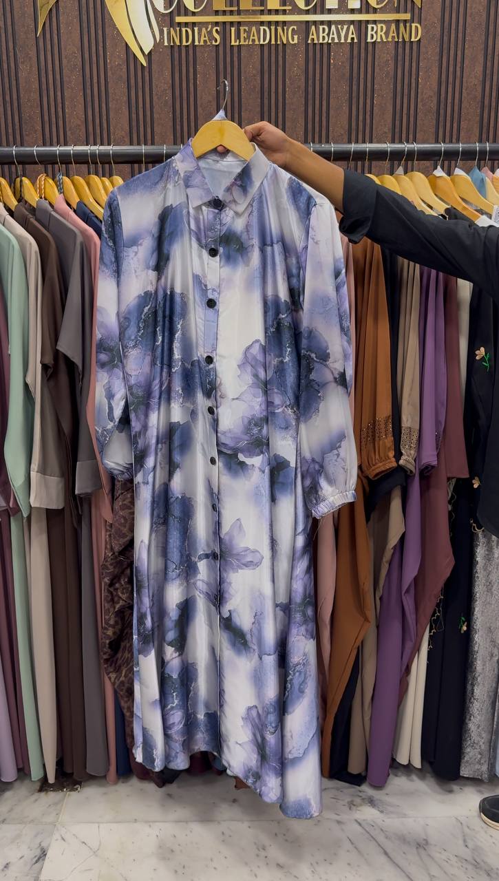 WARDAH FRONT OPEN ABAYA | LAVENDER