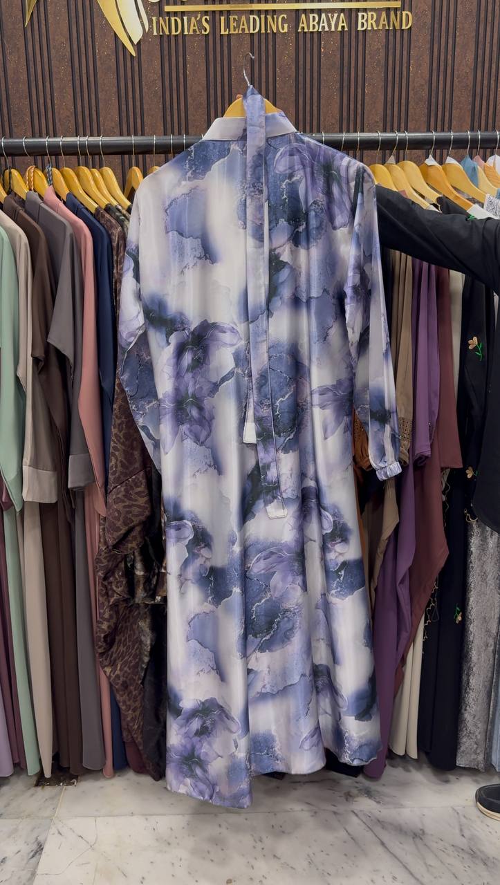 WARDAH FRONT OPEN ABAYA | LAVENDER