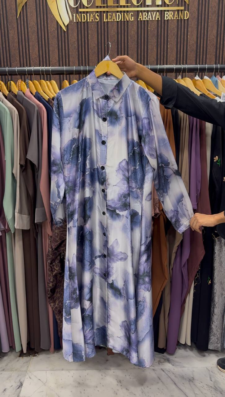 WARDAH FRONT OPEN ABAYA | LAVENDER