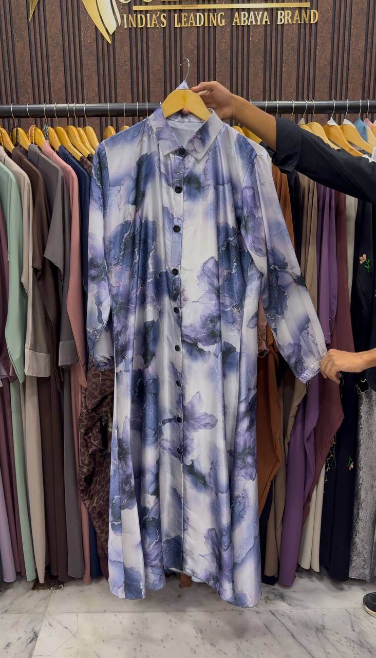 WARDAH FRONT OPEN ABAYA | LAVENDER