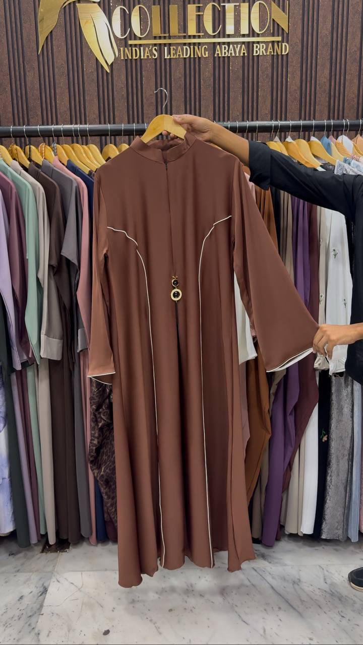 MAYA ELEGANT CLOSED ABAYA | BROWN