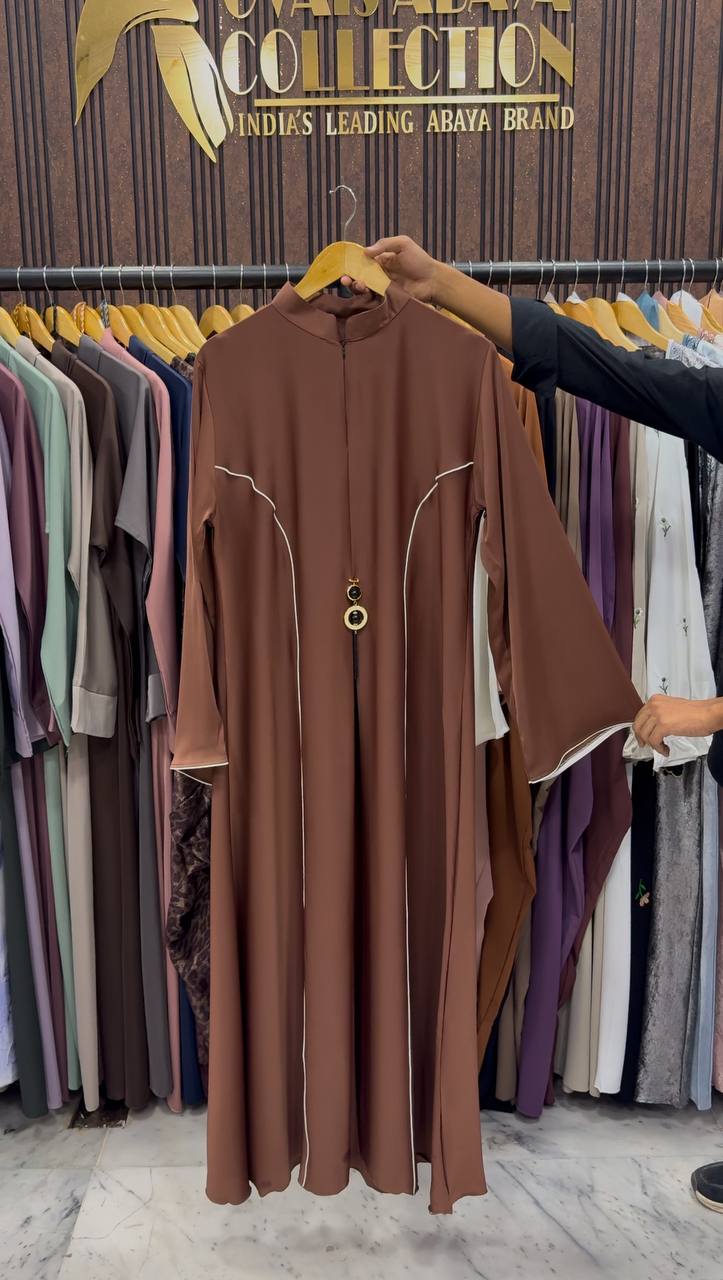 MAYA ELEGANT CLOSED ABAYA | BROWN