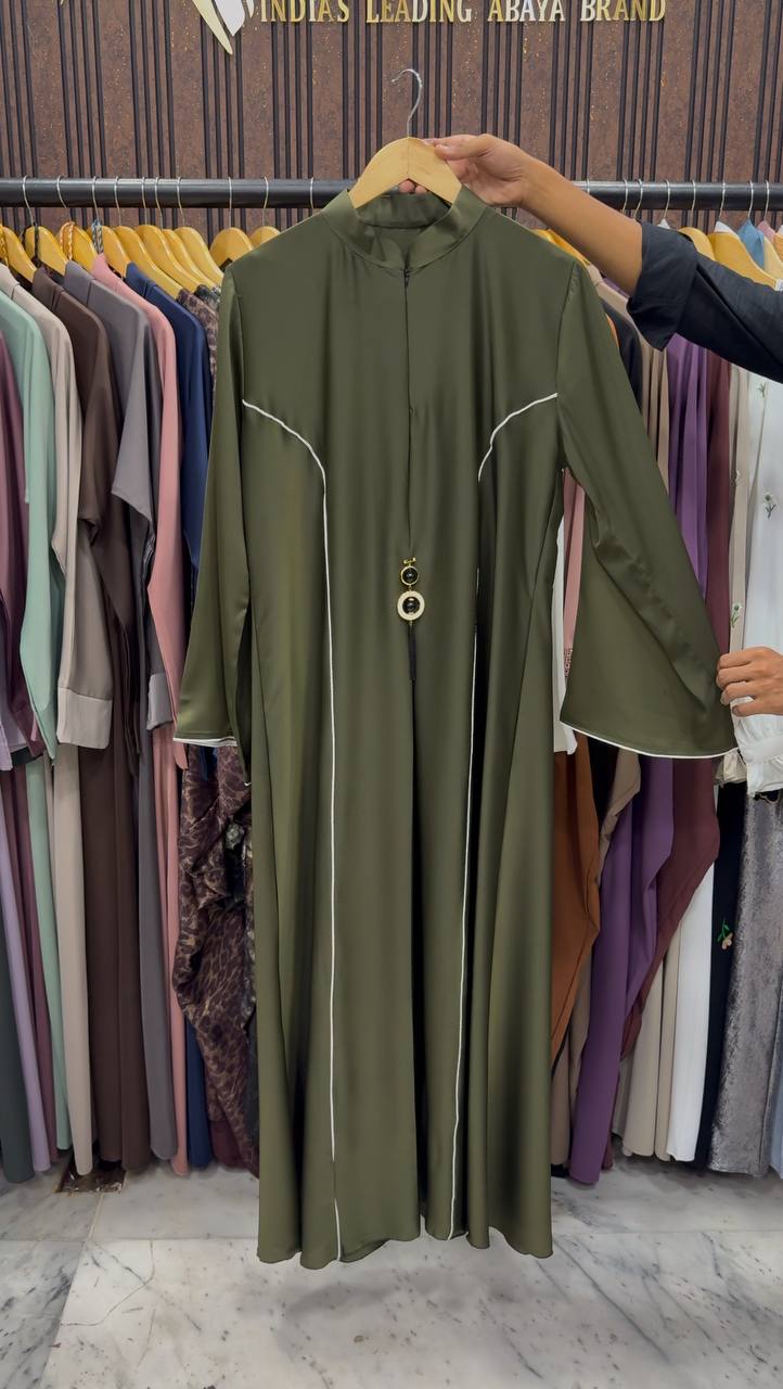 MAYA ELEGANT CLOSED ABAYA | OLIVE