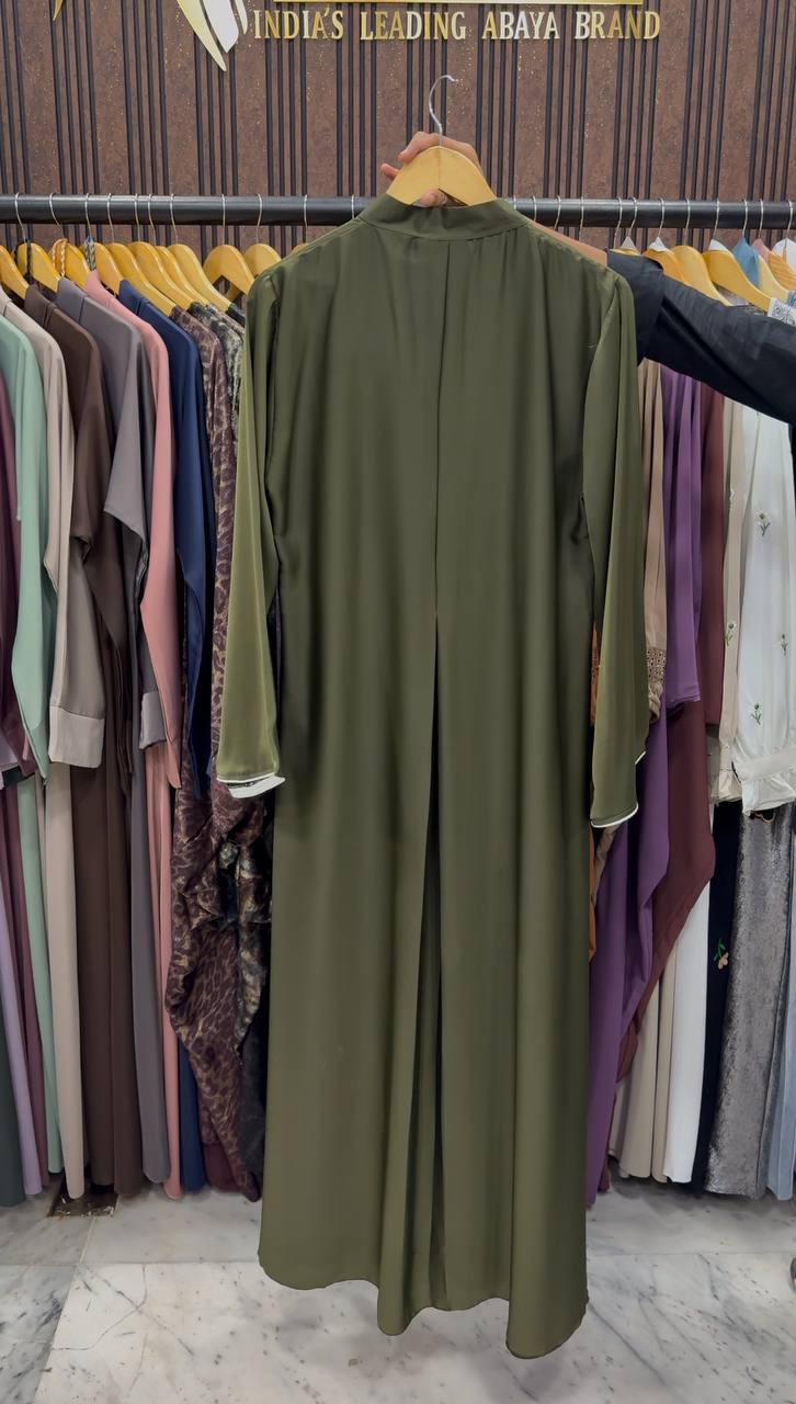 MAYA ELEGANT CLOSED ABAYA | OLIVE