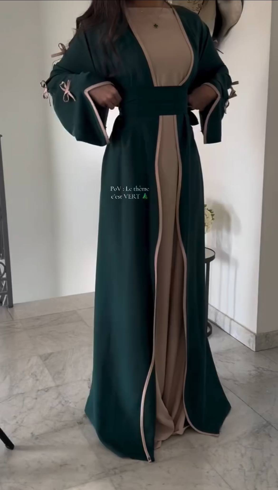 ZOE DOUBLE SHRUG BOW ABAYA | TEAL
