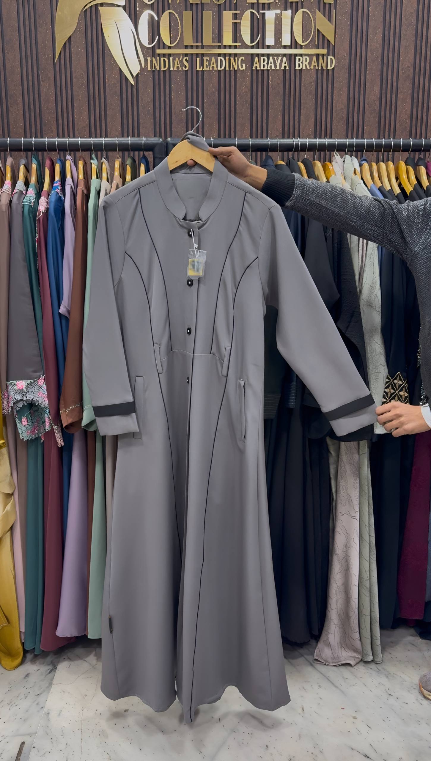 YALINA COAT STYLE ABAYA | D-GRAY