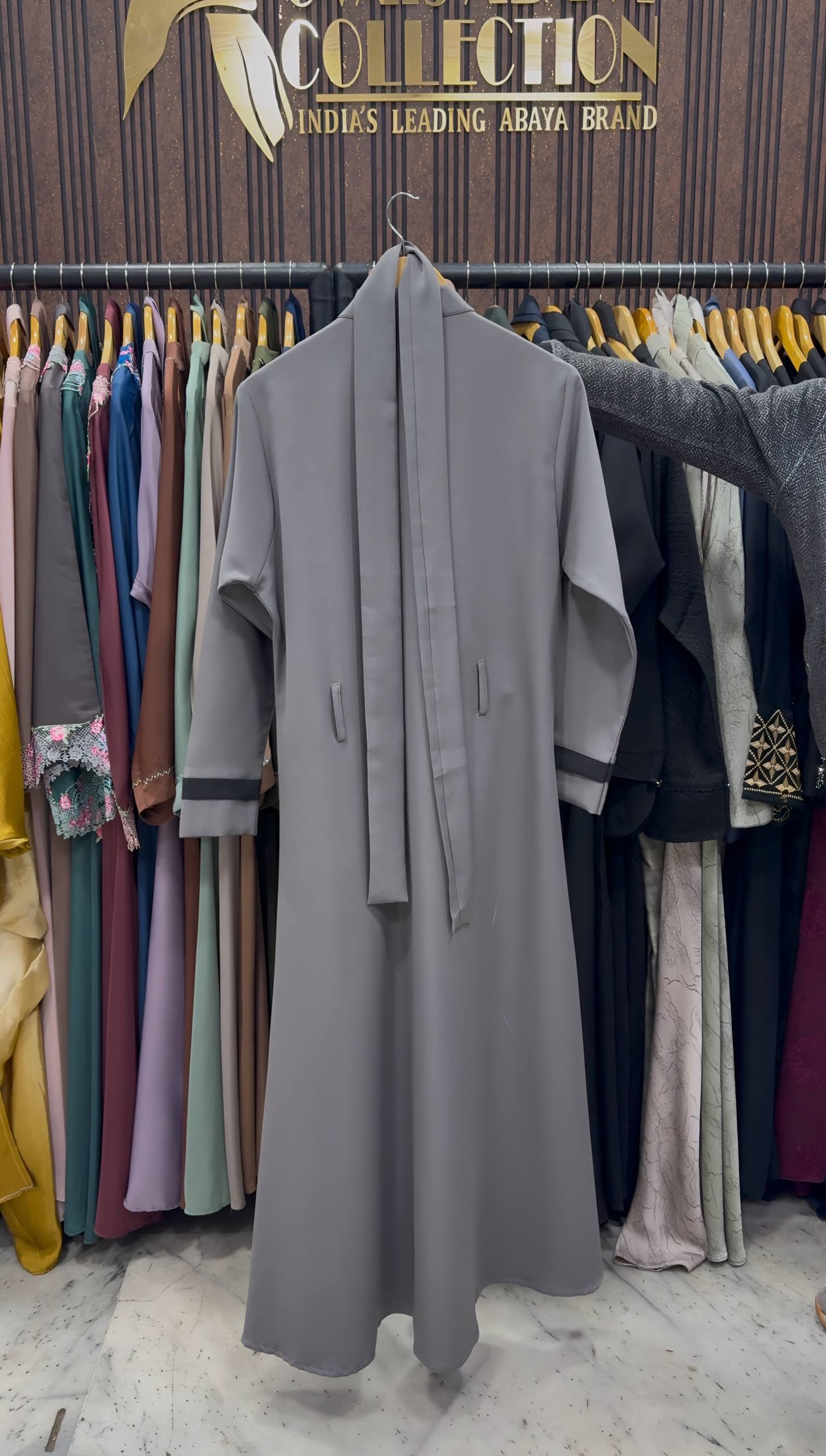 YALINA COAT STYLE ABAYA | D-GRAY
