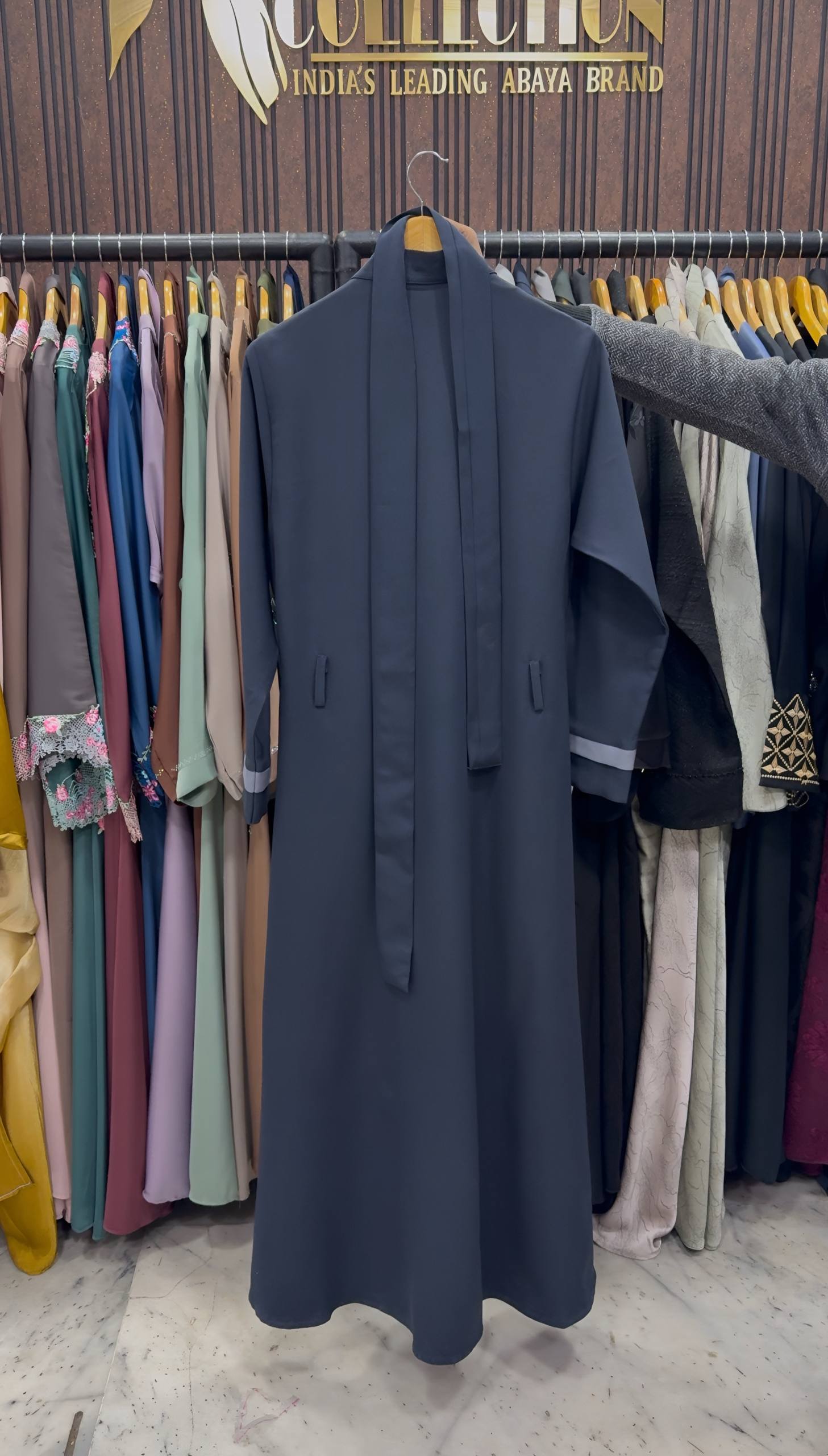 YALINA COAT STYLE ABAYA | BLUE
